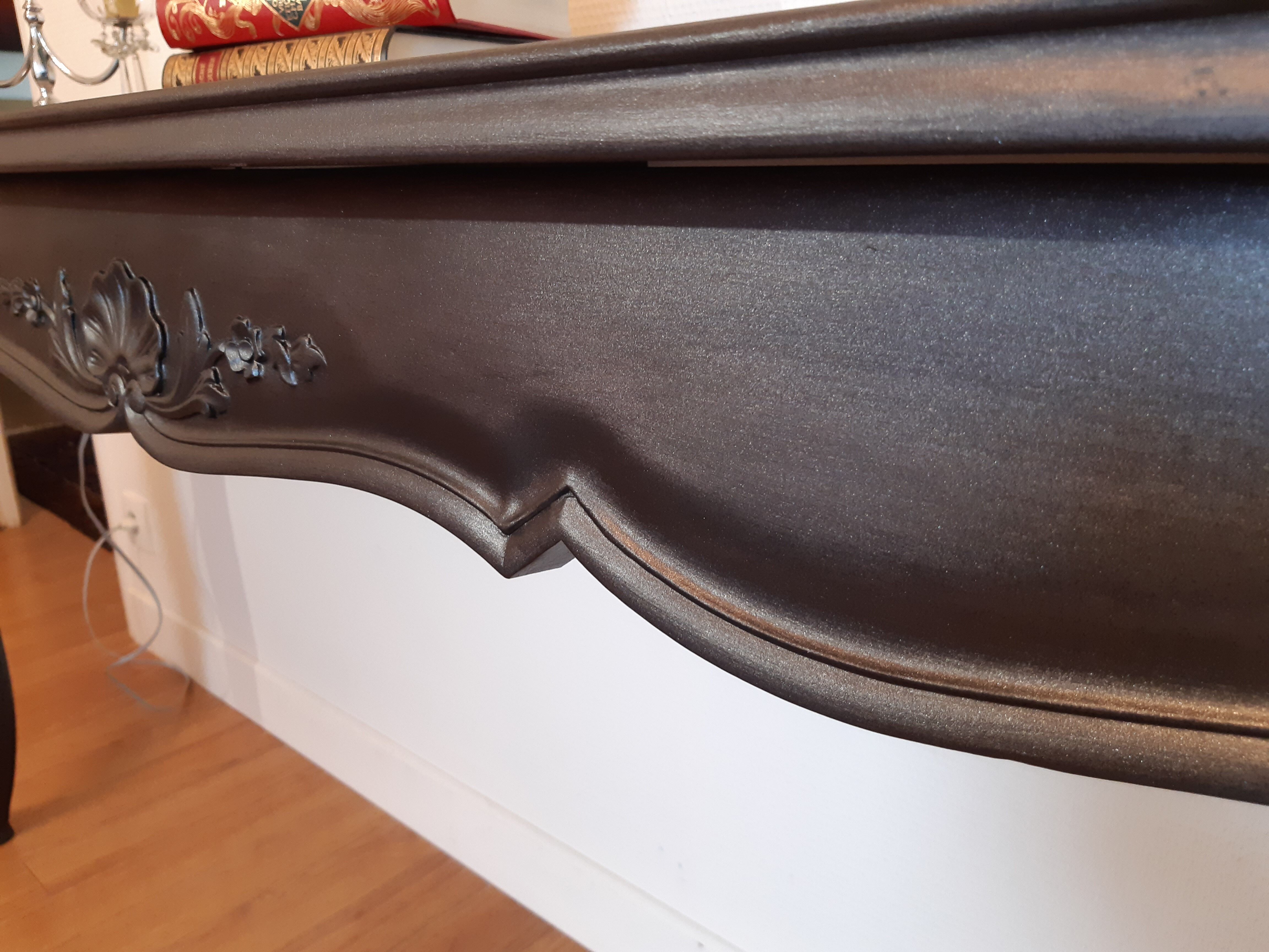 Louis XV-style black wall console