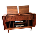 Danish sideboard by Arne Vodder for Sibast Danmark / Hifi music cabinet with Rio rosewood revolving doors
