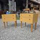 Pair of Scandinavian oak bedside tables from the 1960s.