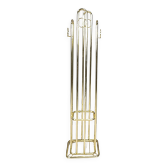 Vintage modernist brass coat stand 1970s
