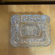 Vintage vallerysthal crystal moulded cut pocket ashtray #