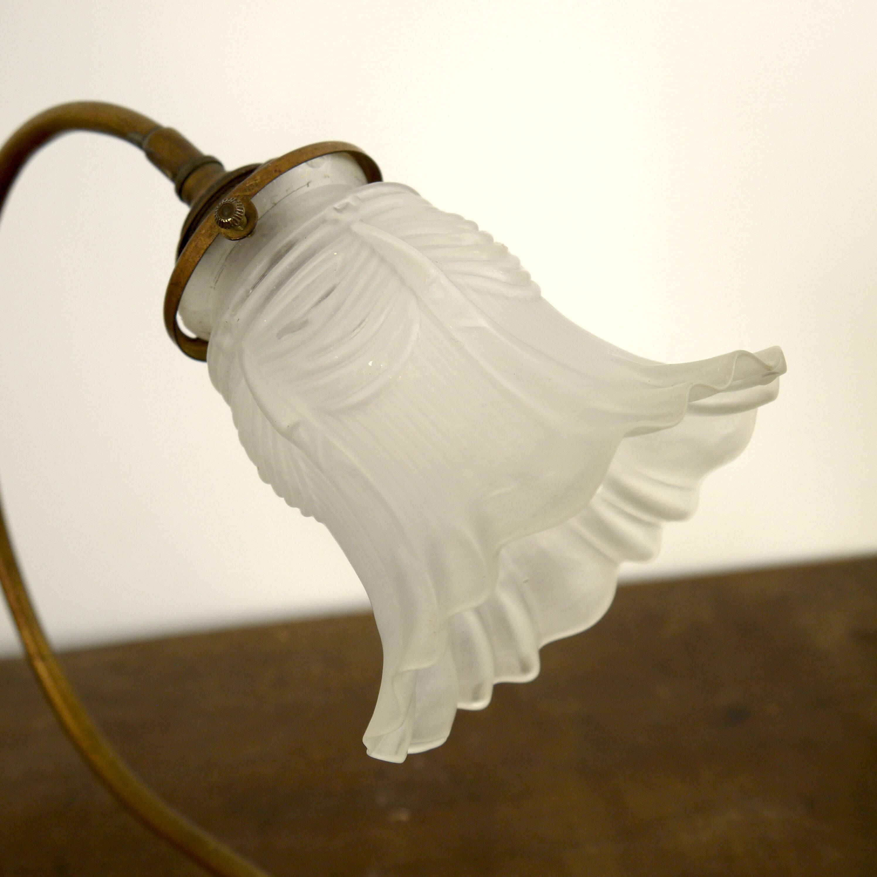 Brass lamp with glass globe