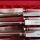 12 Alpacca Silver Metal Art Deco dessert knives in case
