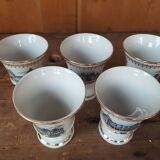 Lot de 5 tasses mazagrans mugs porcelaine vintage