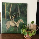 Table oil on canvas "the horse rider"