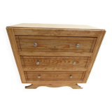 Art Deco 3-drawer wooden chest of drawers - Completely restored and refurbished -