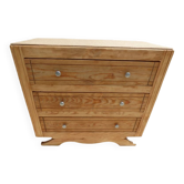 Commode Art déco 3 tiroirs en bois-Totalement restaurée et relookée-