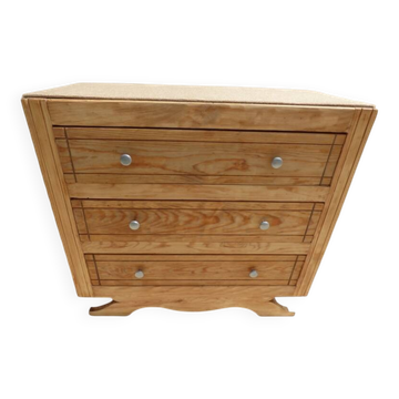 Commode Art déco 3 tiroirs en bois-Totalement restaurée et relookée-