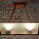 Mid-Century Chandelier in Beech and Milk Glass, Czech, 1950s