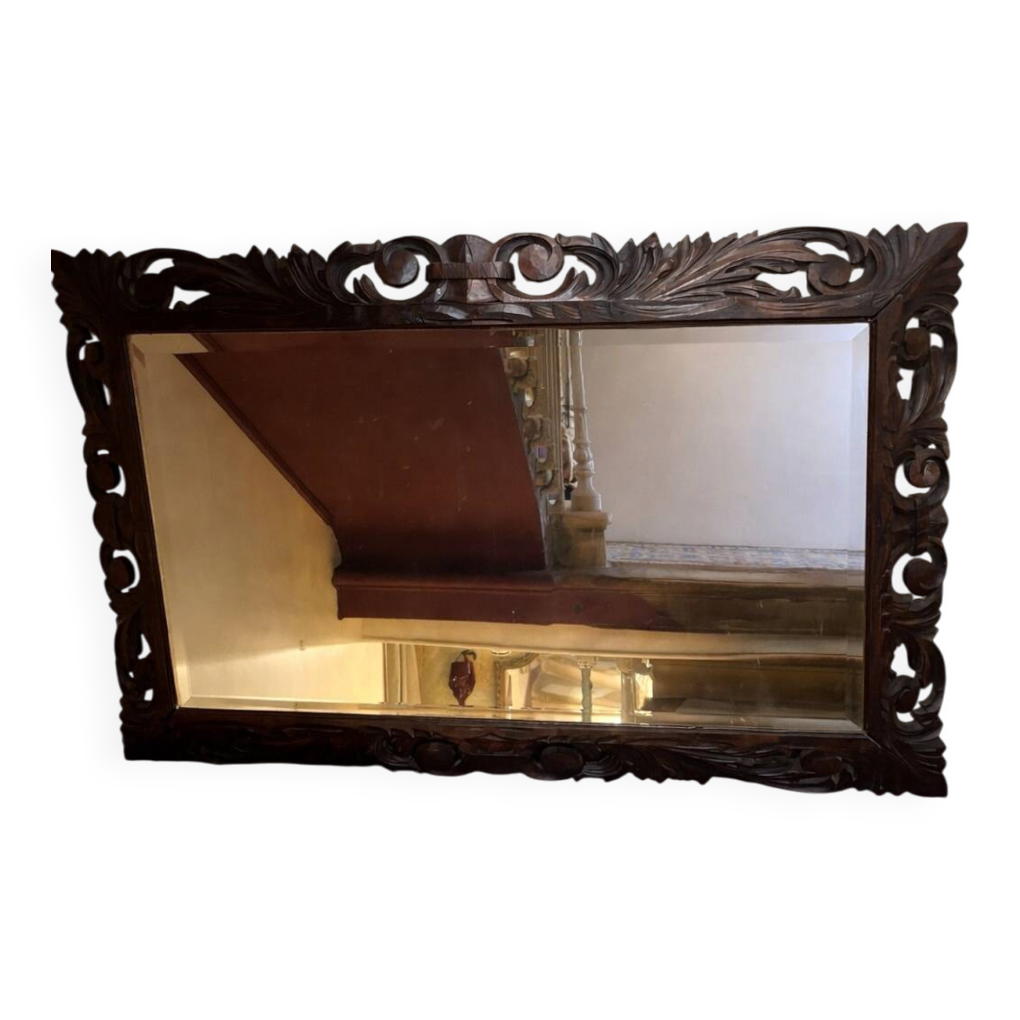 Antique mirror in carved wood