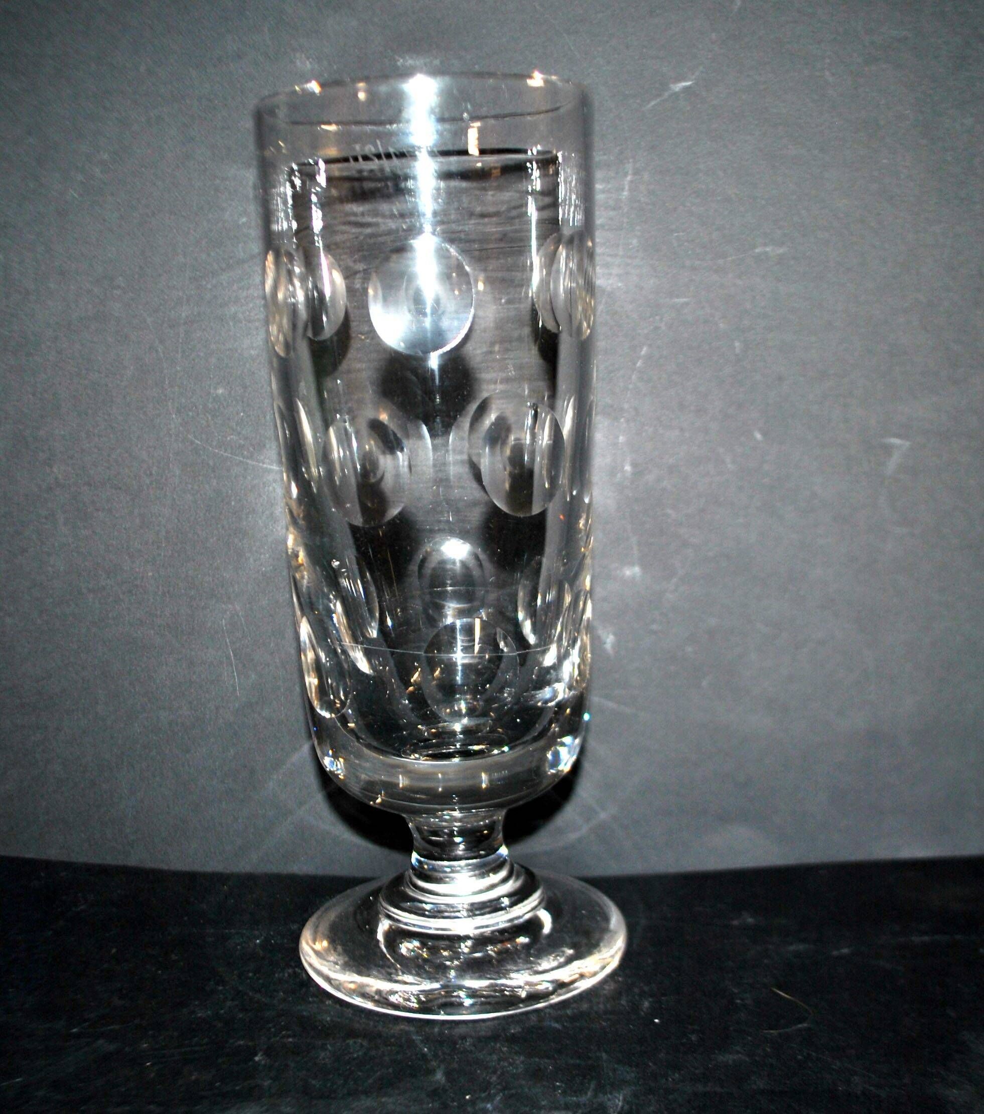 Antique thick cut glass beer mug – 50cl Bock BISTROT 1900 pint