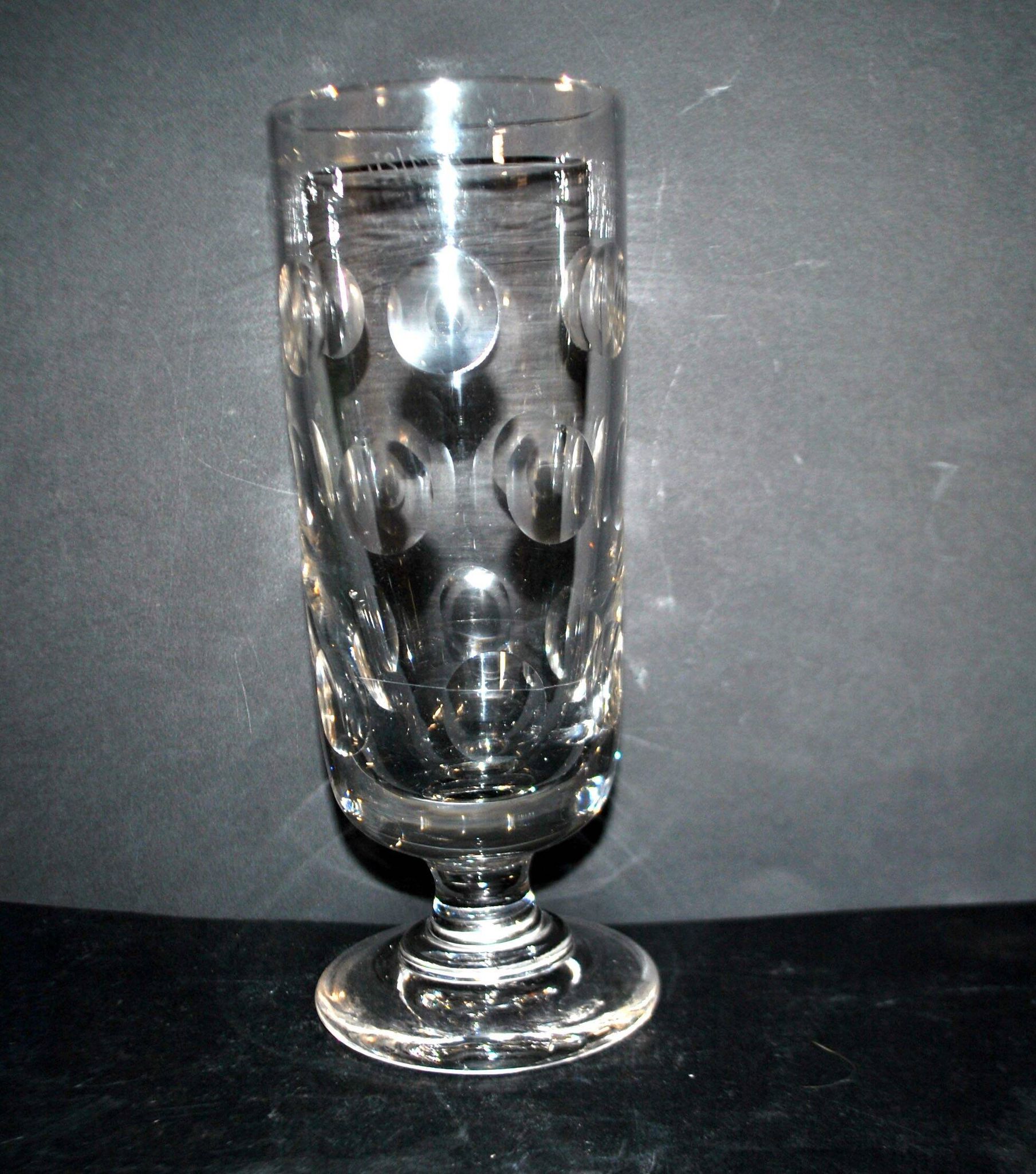 Verre à bière ancien en verre épais taillé – Pinte 50cl Bock BISTROT 1900