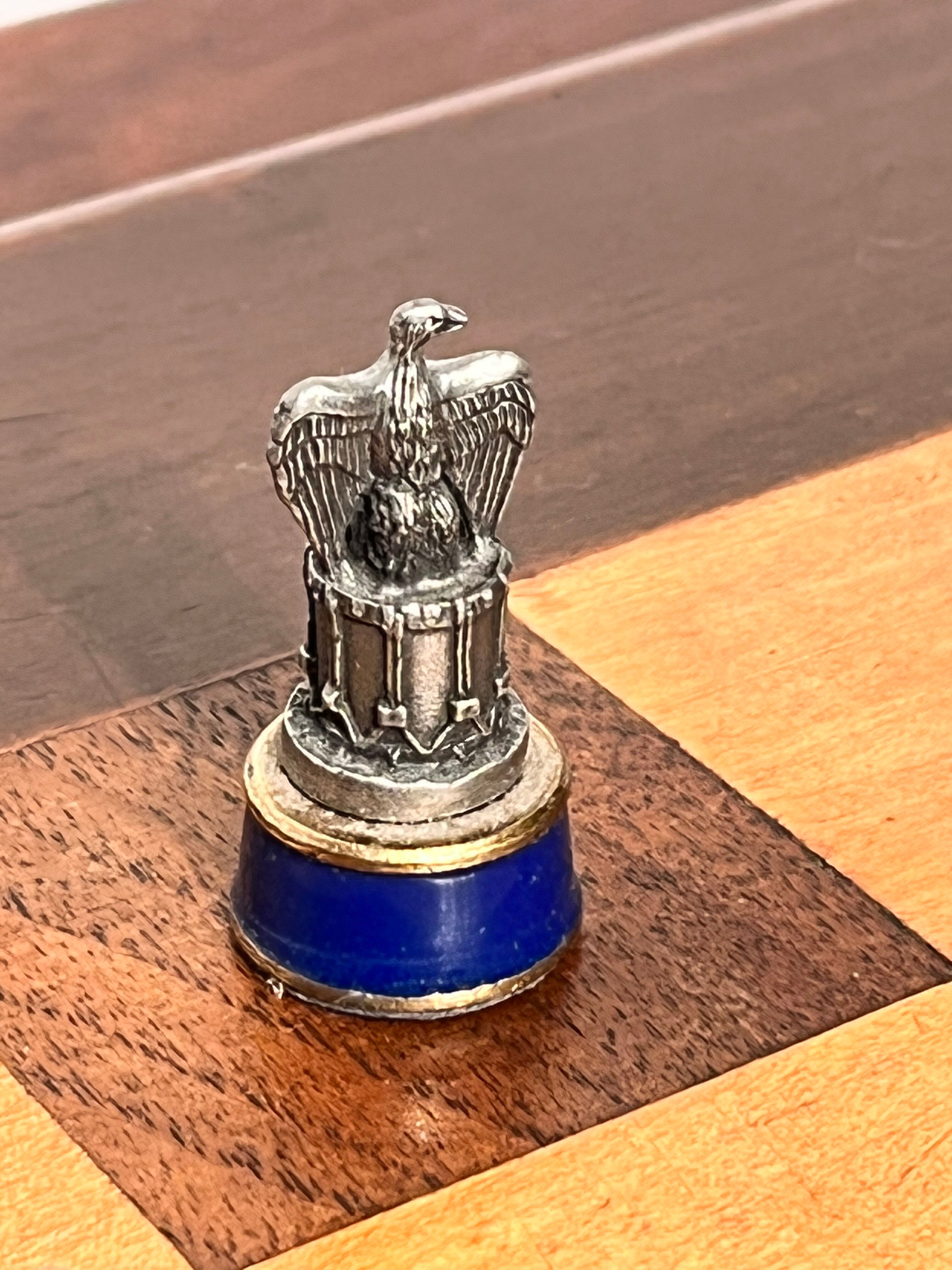 Table game chess vintage Napoleonic pawns metal