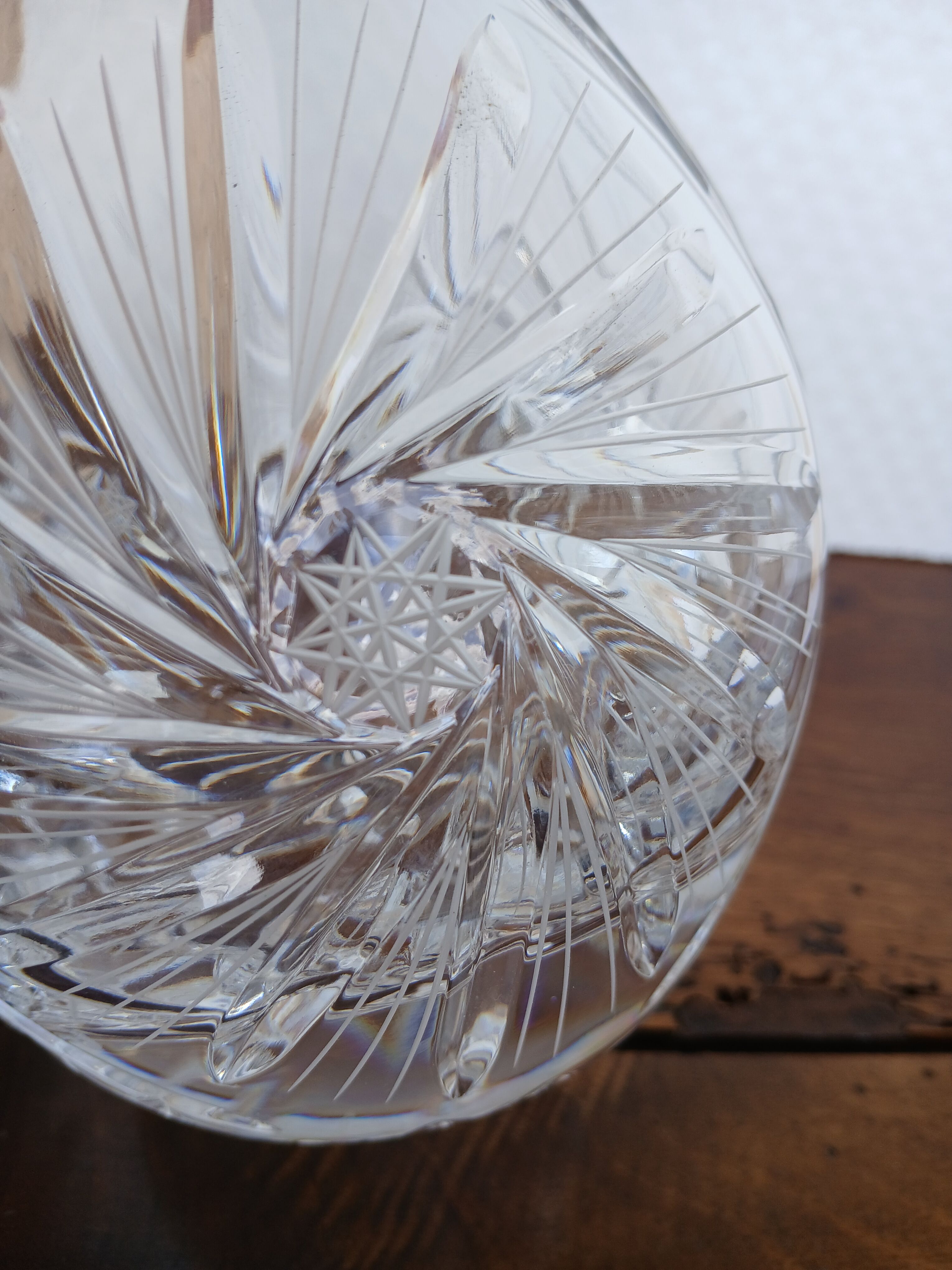 crystal wine decanter from Samabor, Czechoslovakia,