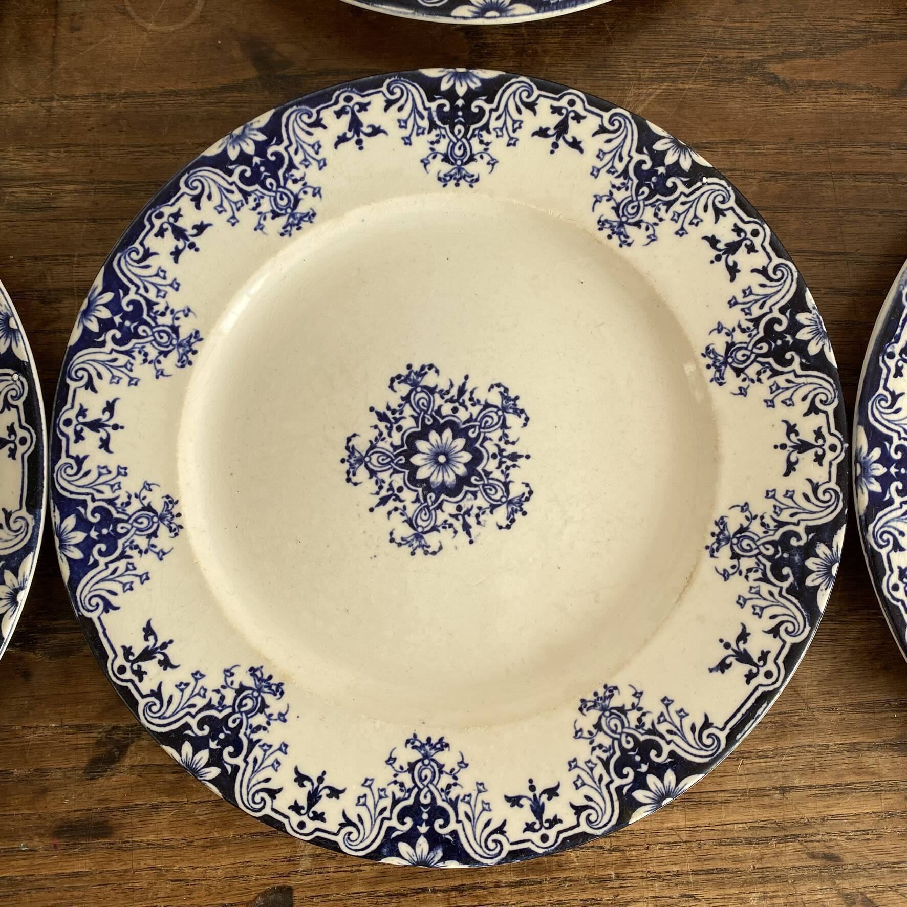 Flat ironstone plates "Rouen" Jules Vieillard Bordeaux