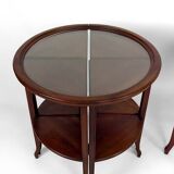 Pedestal table / nesting tables convertible into 2 side tables, Art Nouveau, France, 1910