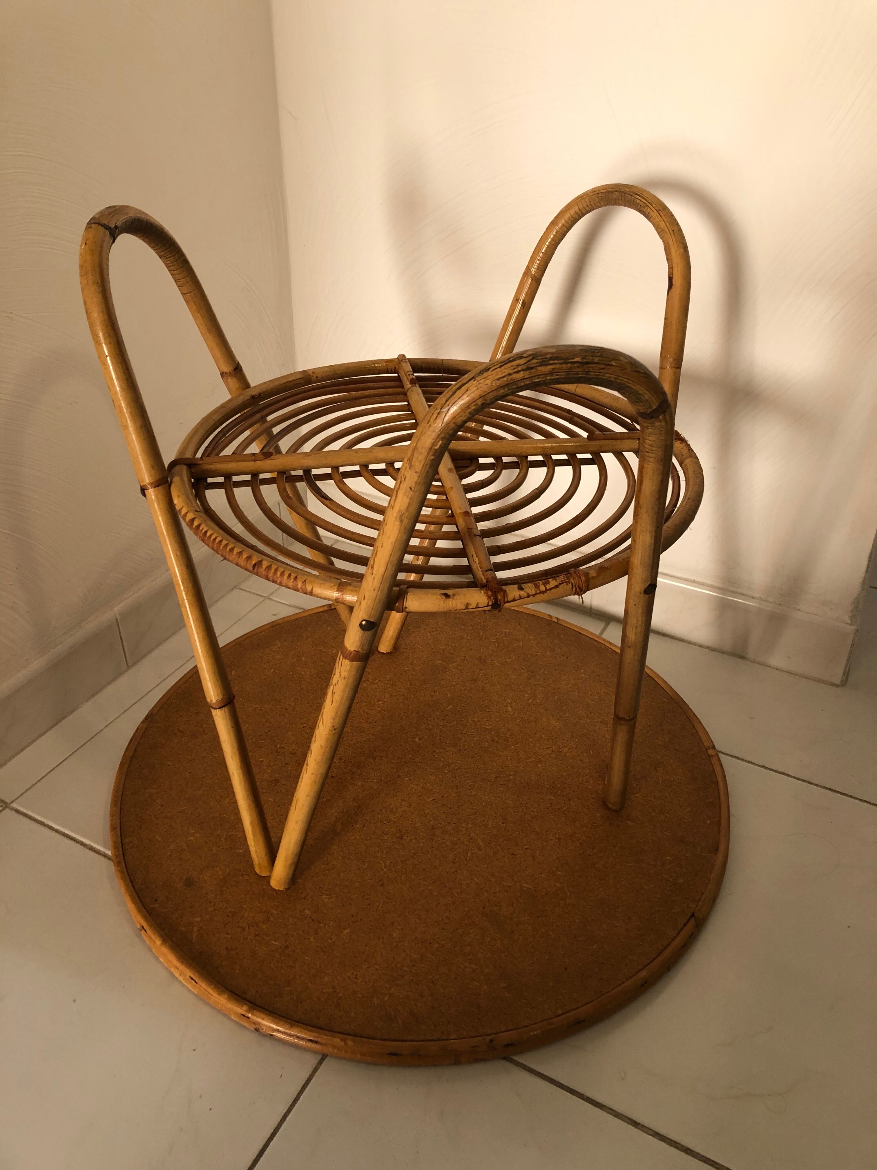 Table basse bambou et céramique