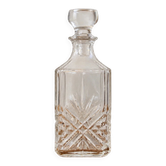 Carafe à whisky vintage Cristal d’Arques à décor géométrique avec bouchon – H 26 cm