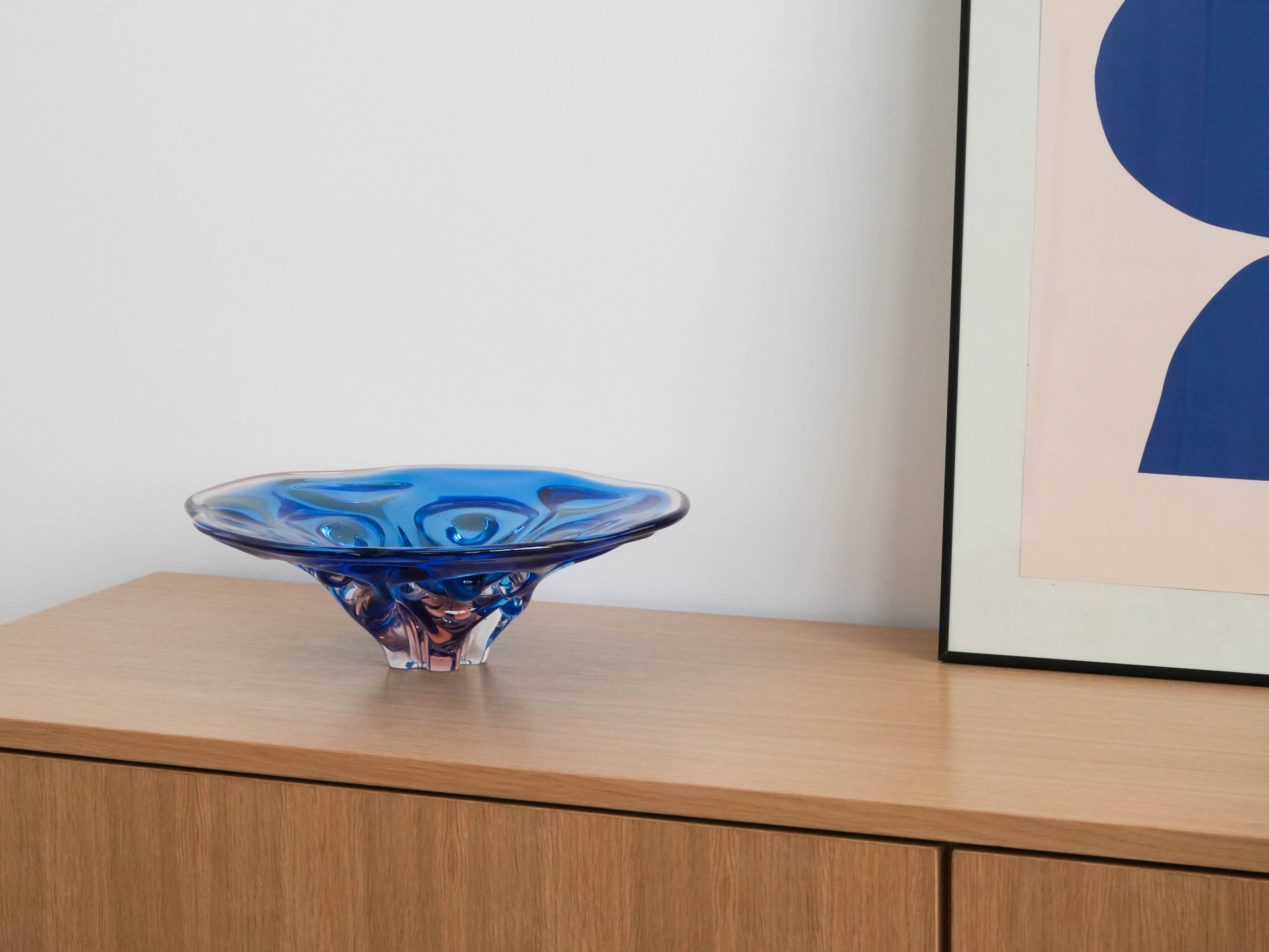 Cobalt bowl, Danish design, 1970s, made in Denmark