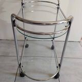 Glass and chrome serving trolley