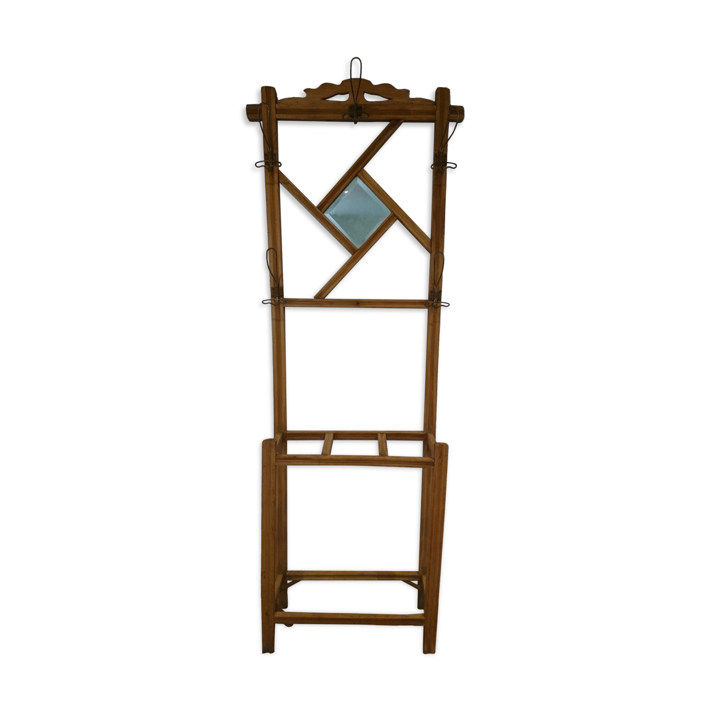 Porte manteau Art déco avec miroir biseauté
