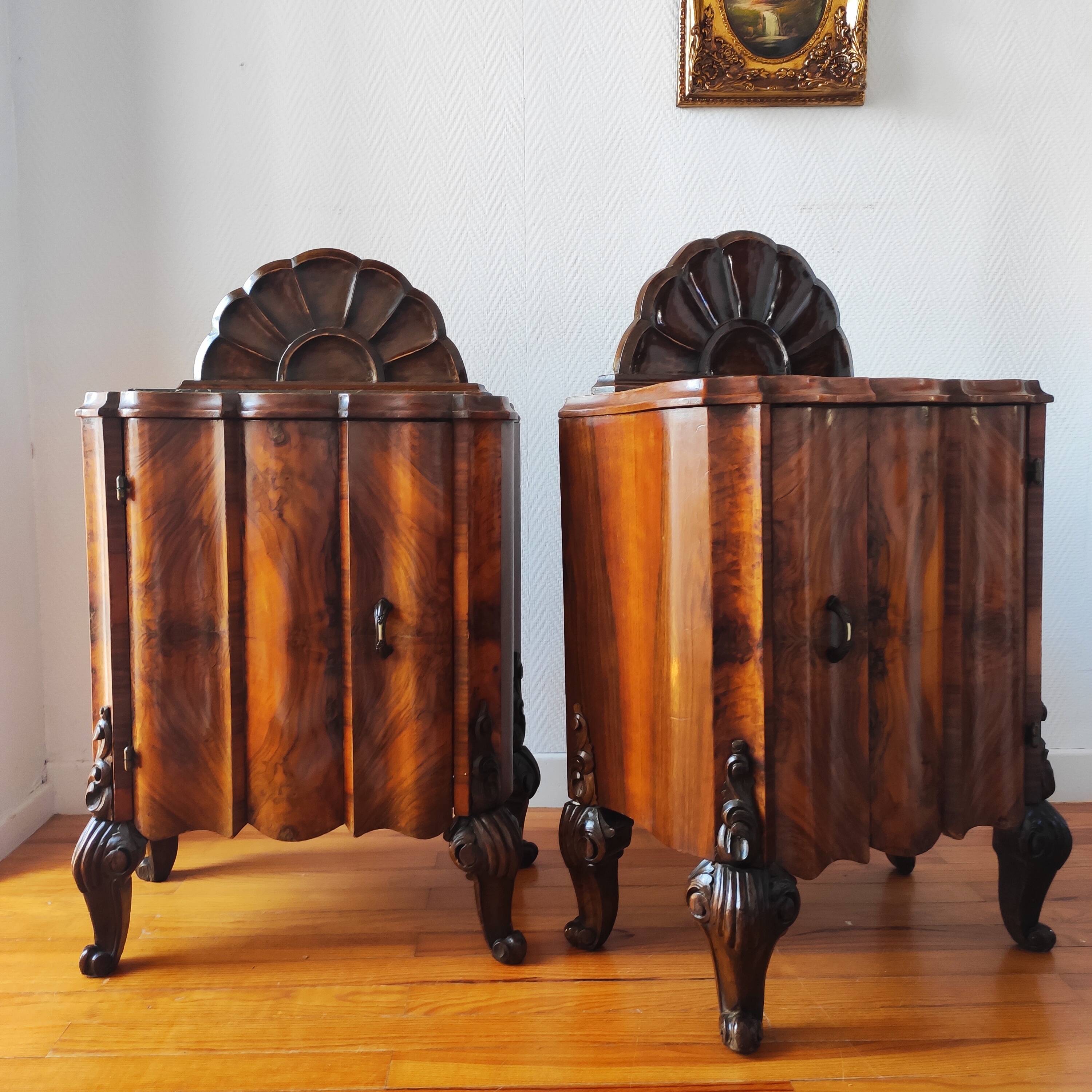 Pair of Italian Art Deco bedside tables