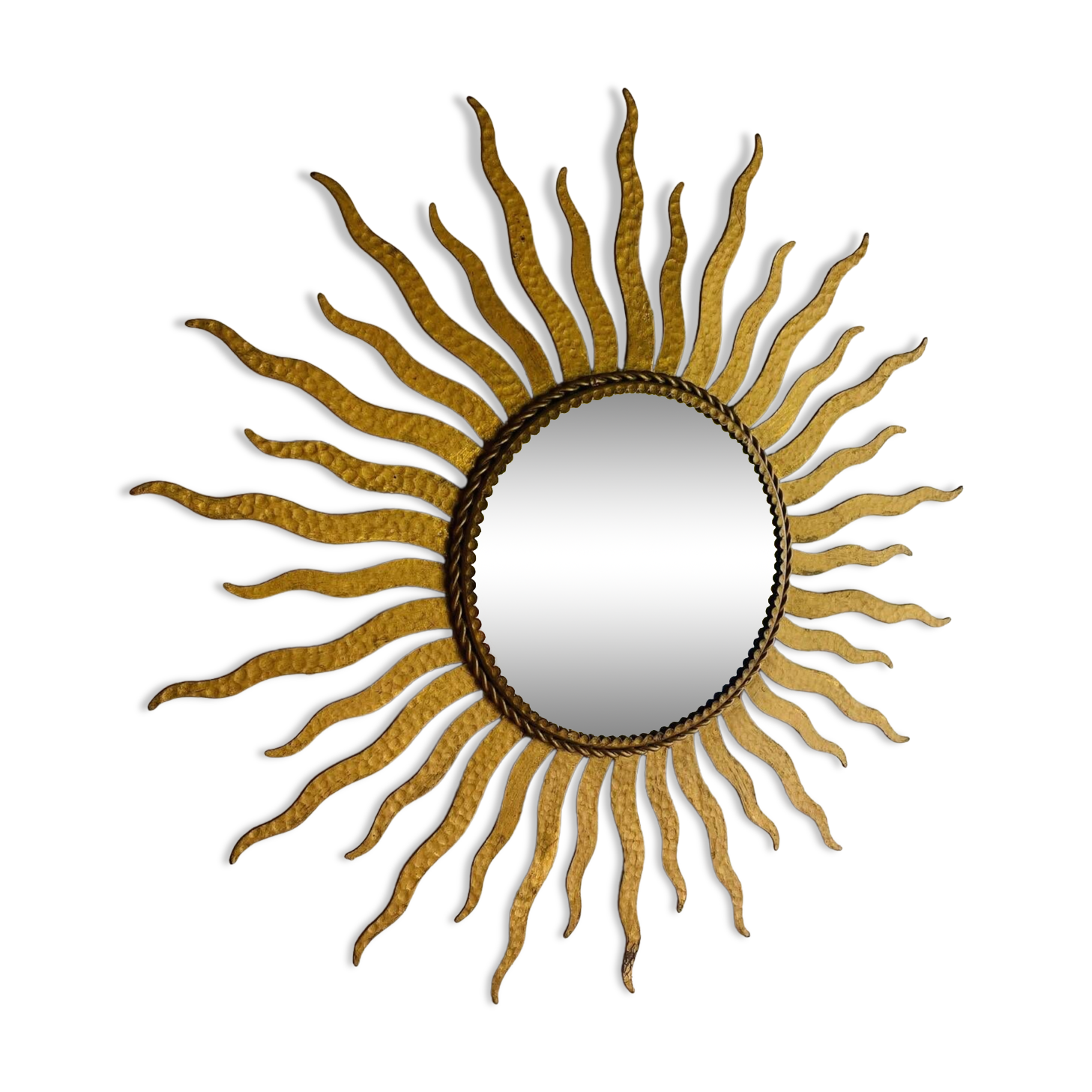 Golden sun mirror 50cm from the 70s.