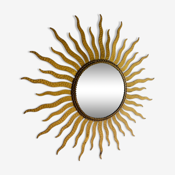 Golden sun mirror 50cm from the 70s.