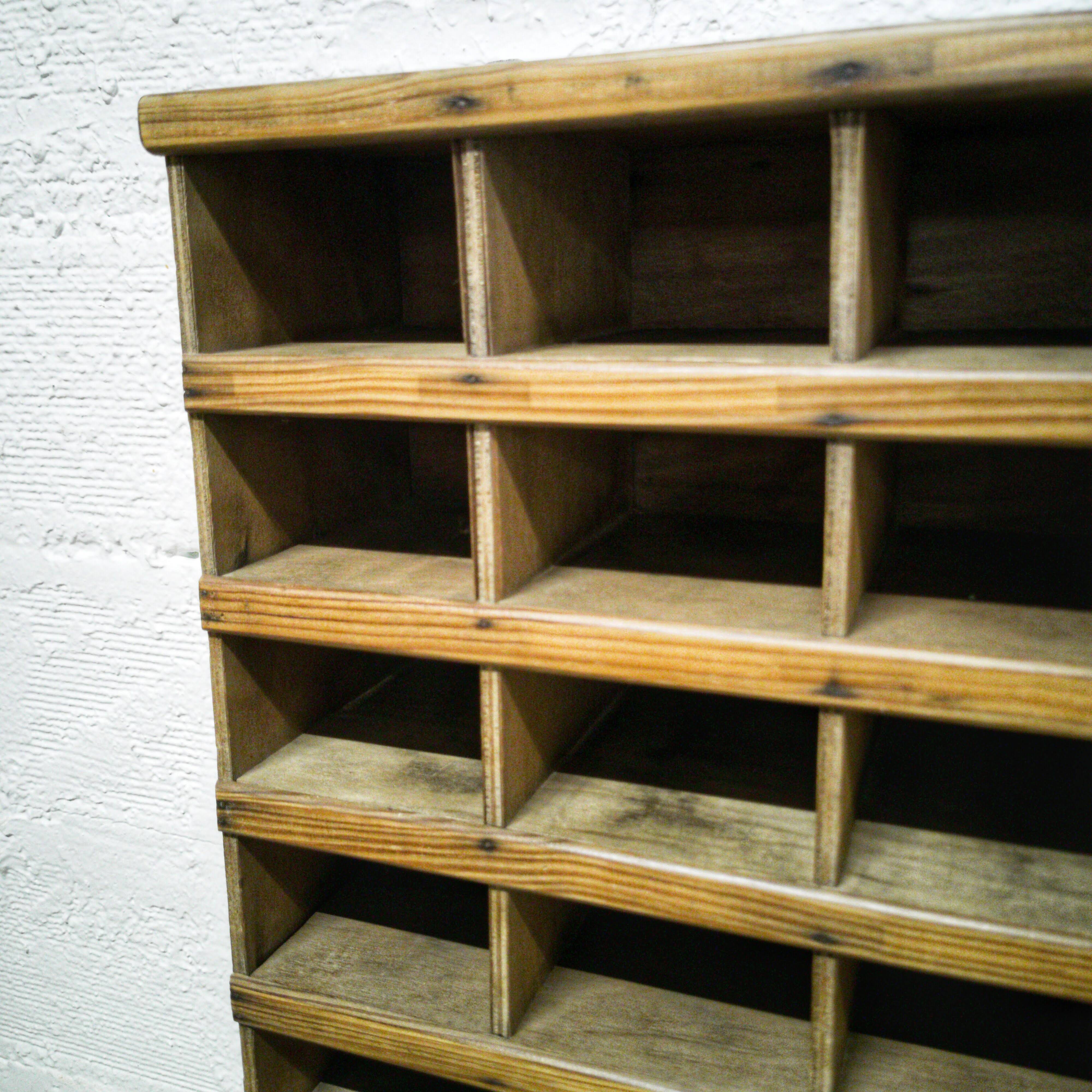 Old wooden sorting locker