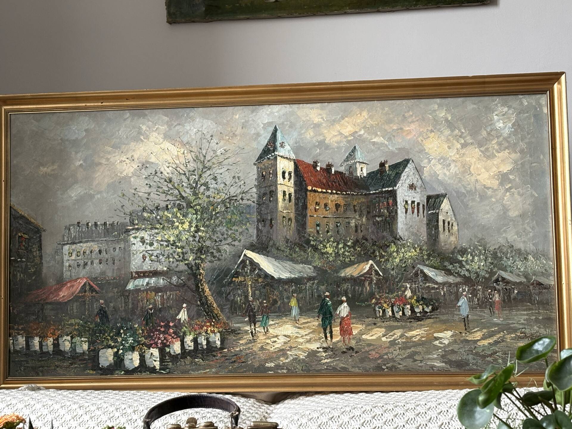 Large oil on canvas by Benett