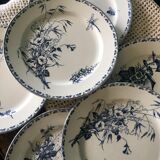 Set of 6 flat plates Sarreguemines "Carmen"