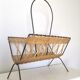 Vintage wicker and steel magazine door design 60s
