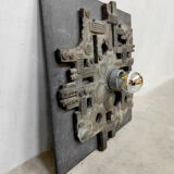 Vintage brutalist ceramic wall sconce lamp Brakelman & Becker 'Sculpture'
