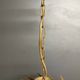 Large Italian Foliage Cage Chandelier - 1960s Art Crafts - Gold Metal