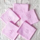Set of 5 old pink towels