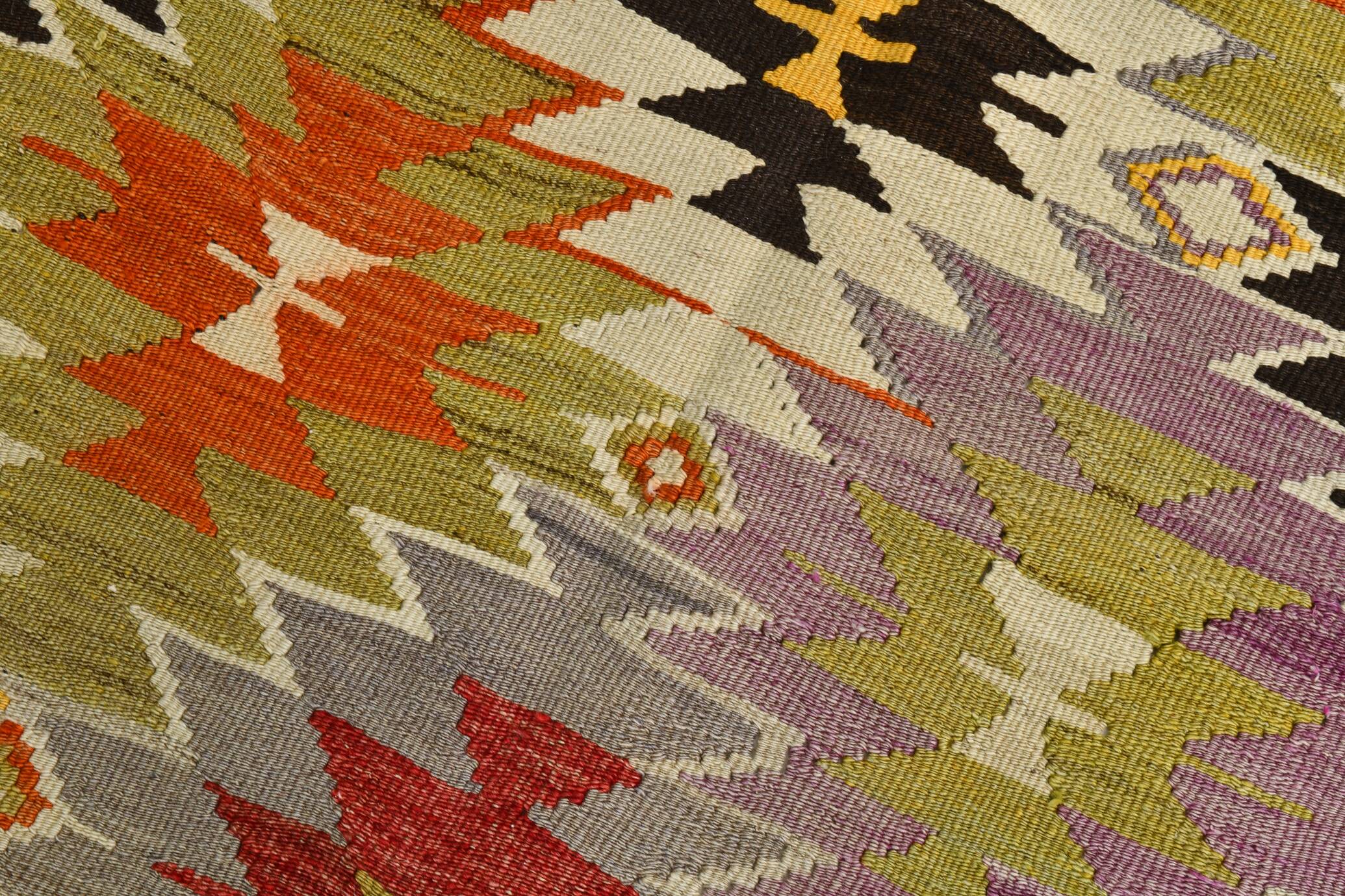 6x10 Tapis Kilim Turc Laine Fait Main, Style Bohème, Motifs Géométriques,
