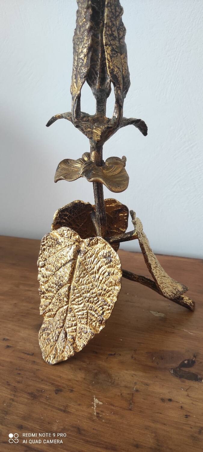 Golden Leaf Candle Holder