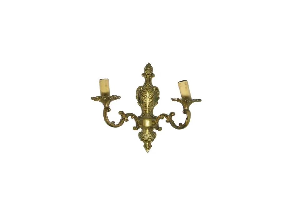 AEB Wall Lamp, Rococo, Brass, Poland, 1970s