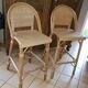 Tabourets de bar rotin vintage