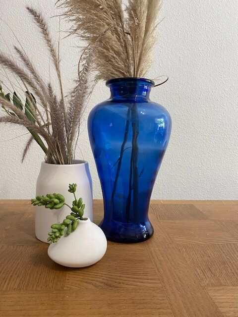 Blue glass vase