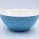 Salad bowl in earthenware Digoin Sarreguemines trompe l'oeil basket in blue