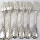 Christofle Marly, 6 table forks, 21.5 cm, in silver-plated metal.