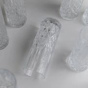 Vintage Transparent Crystal Glasses Set of 11 - Italian 1970s Tableware