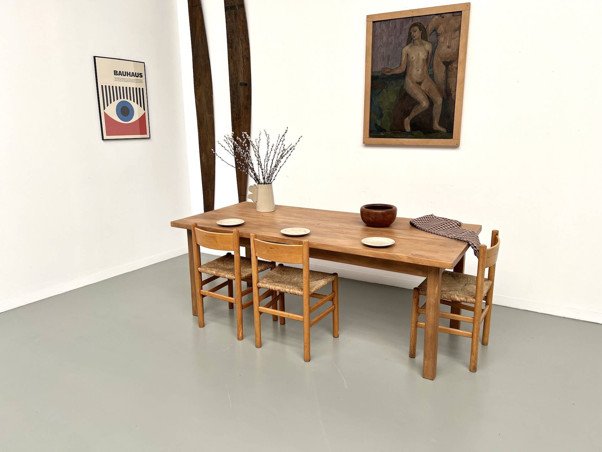 Solid beech farmhouse table