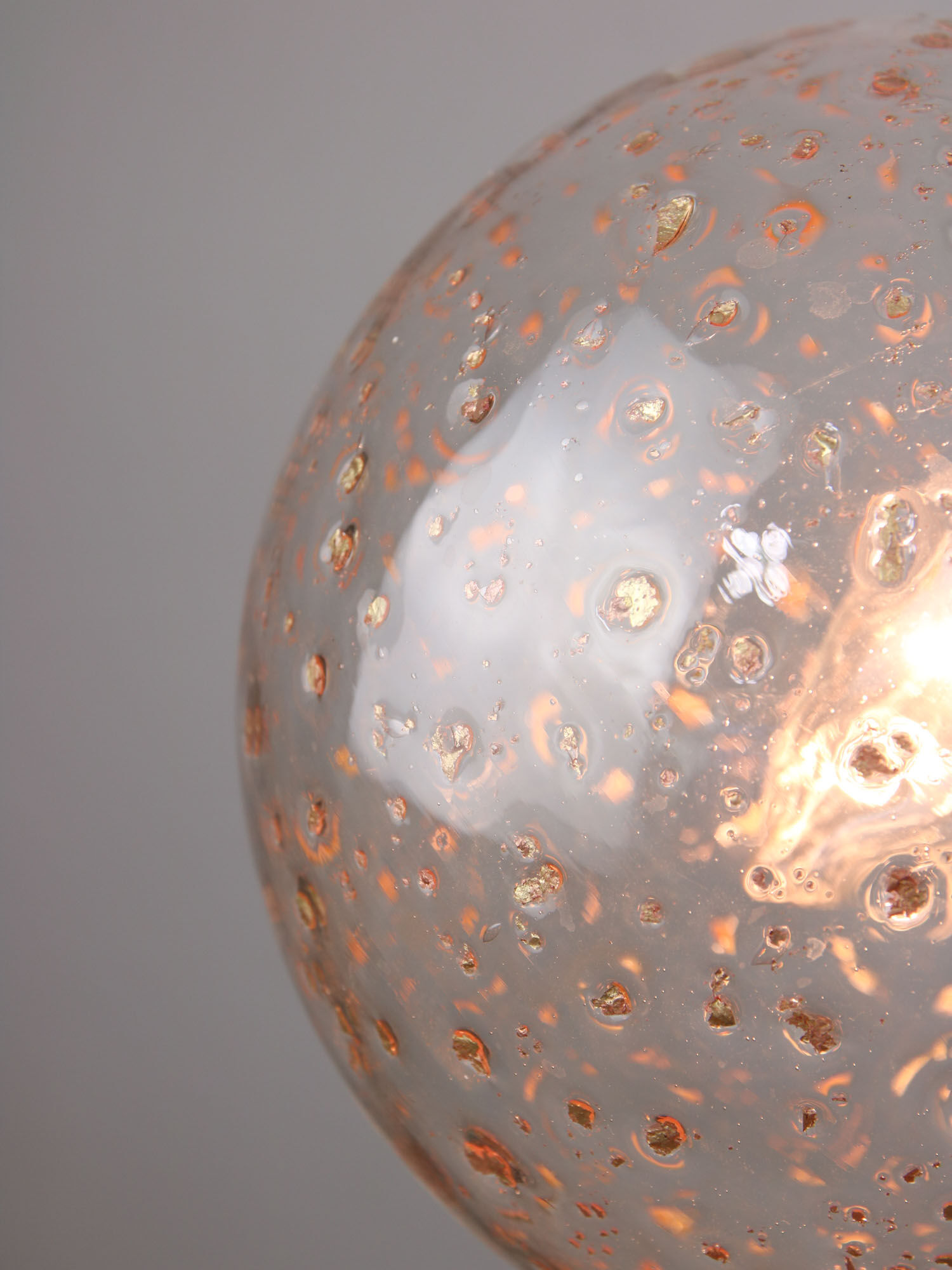 Vintage Italian Golden Ceramic & Glass Chandelier