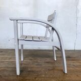 Vintage white children's chair, light grey 1950