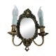 Antique bronze mirror wall sconce