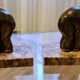 Paire de serre livres art deco marbre