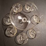 Crystal fruit bowl with 6 small bowls