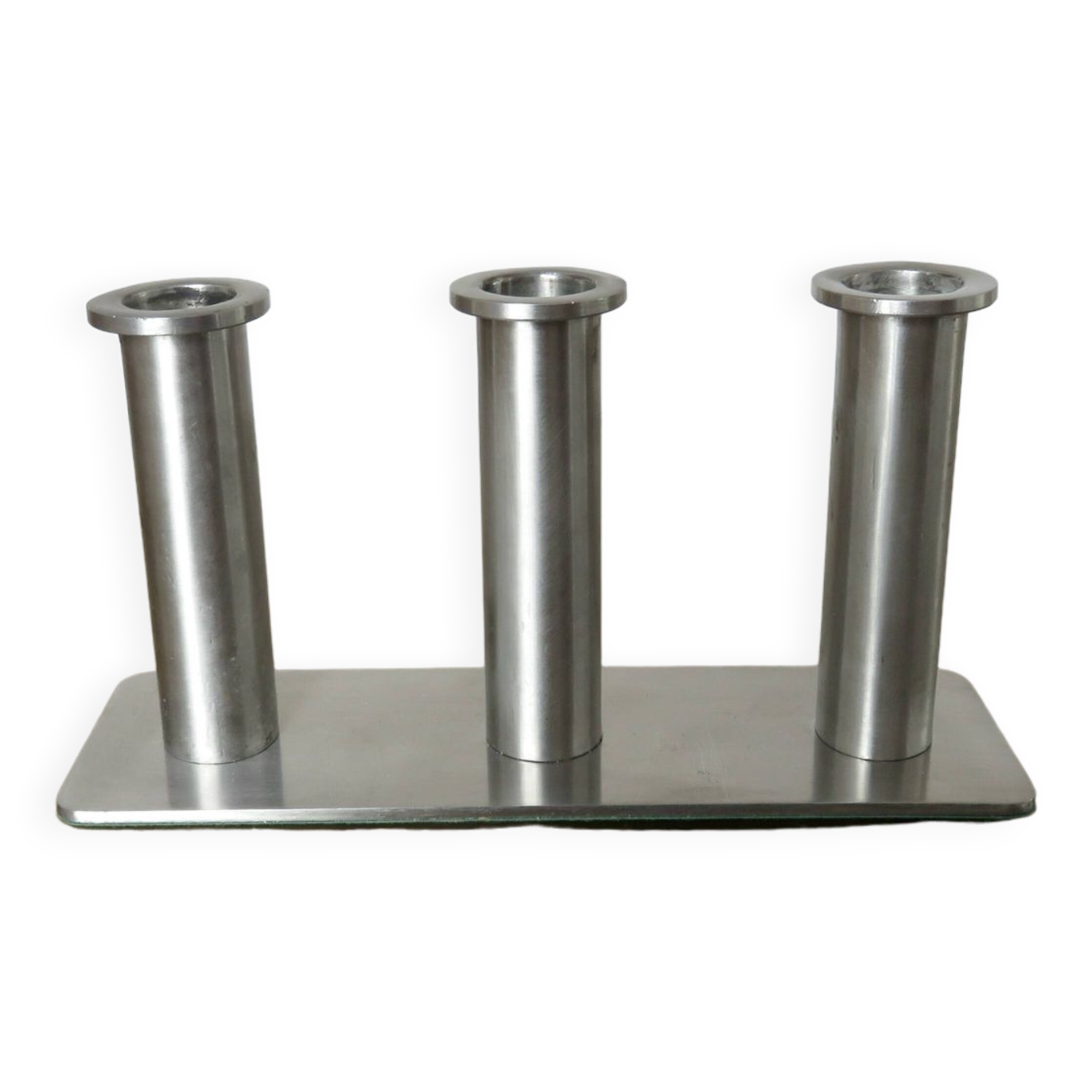 Bougeoir triple en acier inoxydable 1970